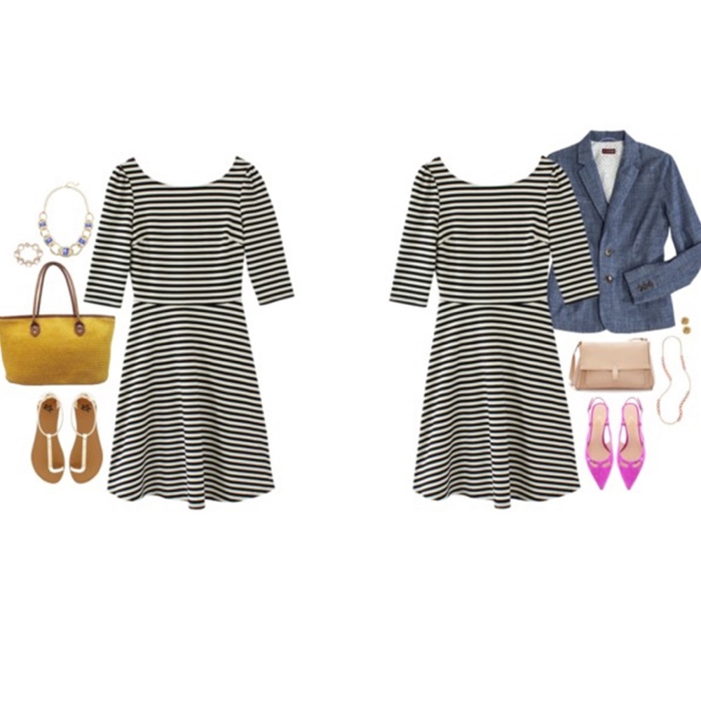 Never Worn Kathy Striped Fit & Flare Dress